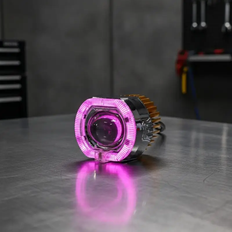 2.5 Inch Motorcycle LED Devil's Eye Spotlight Built-in Headlight Easy Install Universal Fit for E-bike Scooter Off-road Use