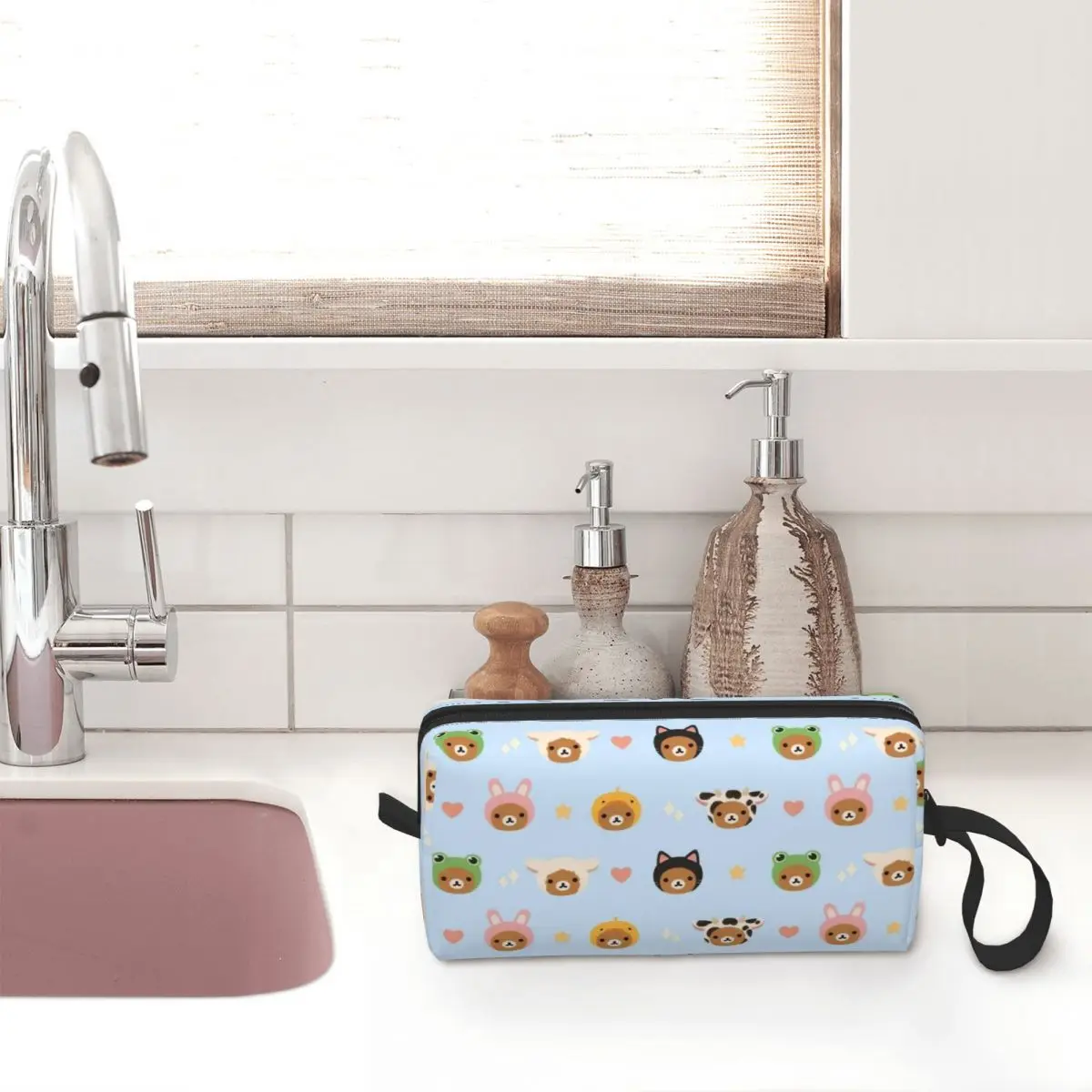 Rilakkuma Zoo Cosmetic Bag for Women Makeup Bags Travel Waterproof Toiletry Bag Organizer Merch