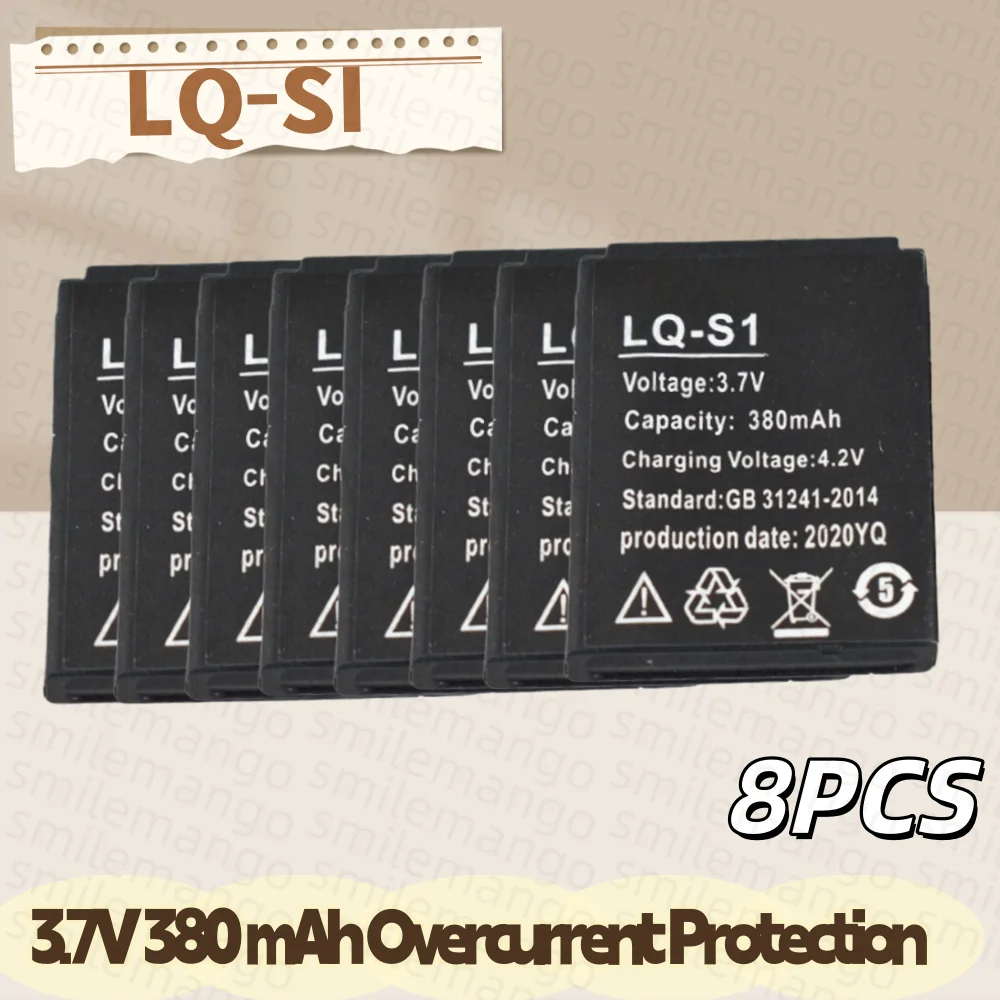 1-10PCS Smart Watch Battery LQ-S1 3.7V 380mAh Lithium Rechargeable Battery For Smart Watch QW09 DZ09 W8 Universal Watch Battery