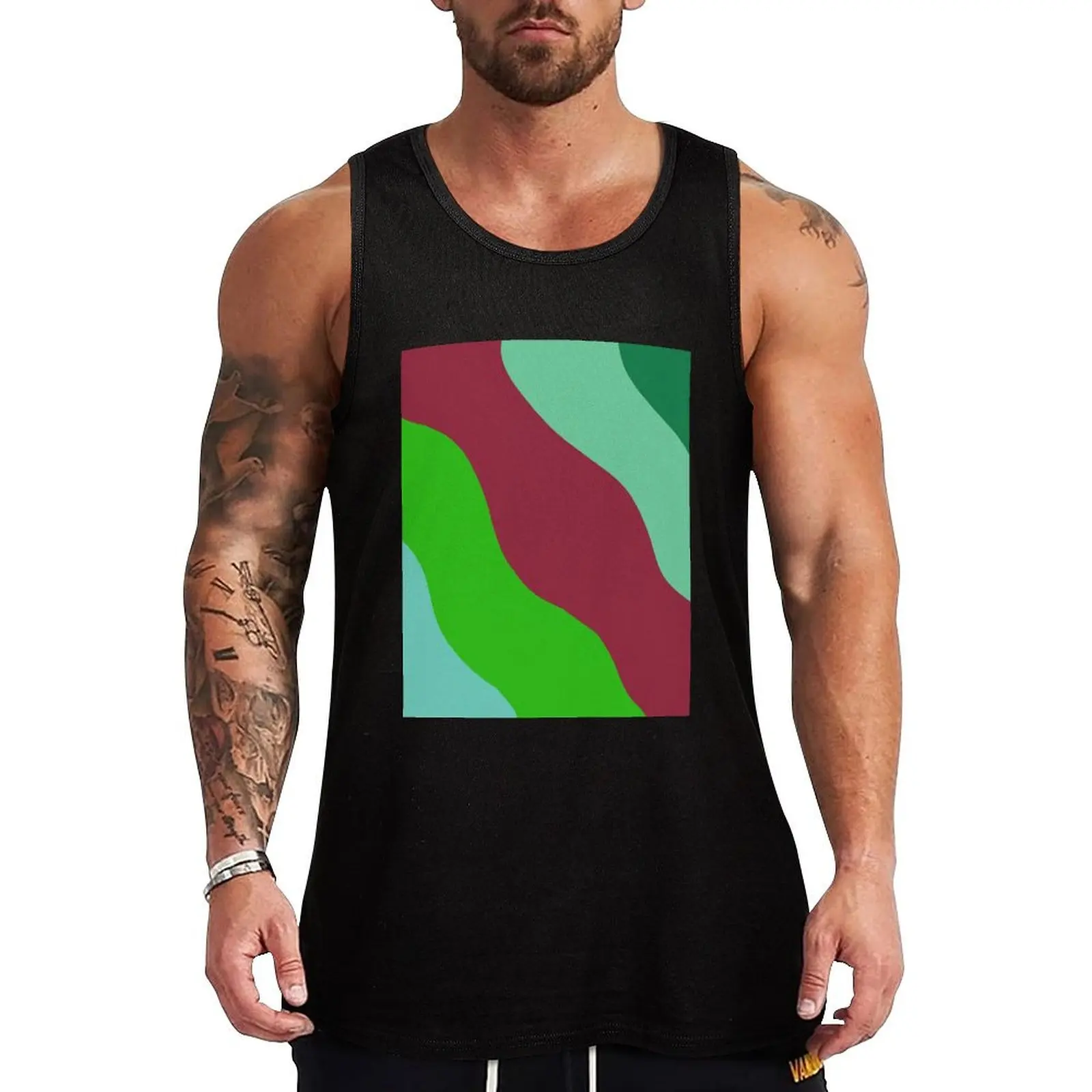 

13 Going on 30 Camouflage - green and red Tank Top Bodybuilding shirt Men's tops