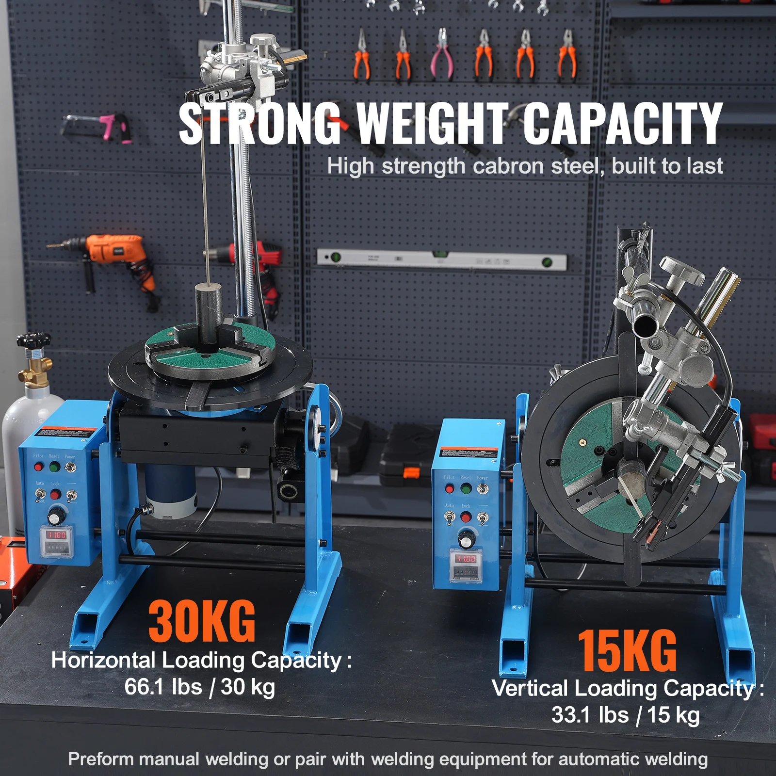 SucceBuy Rotary Welding Positioner 30KG 0-90° Welding Positioning Turntable Table 1-12RPM Welding Torch Stand Holder for Cutting
