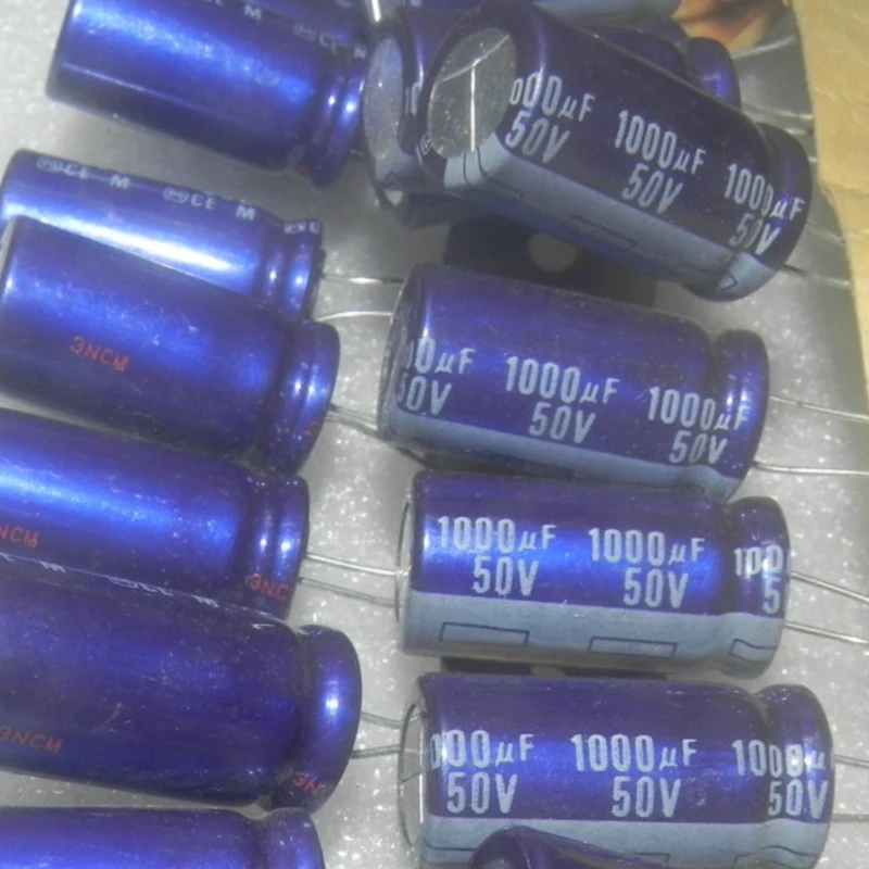 10PCS/LOT  CE M 50v 1000UF 50V Fever Sound Blue Robe Electrolytic Capacitor