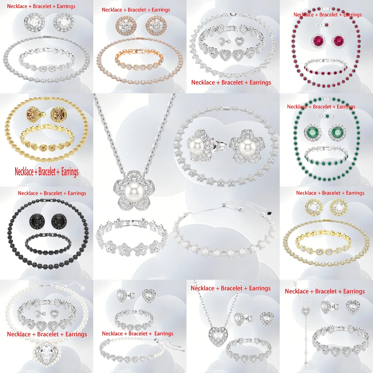 2026 New Arrival Exquisite Mixed-Cut Bridal Set for Women,Banquet Glamour Choice