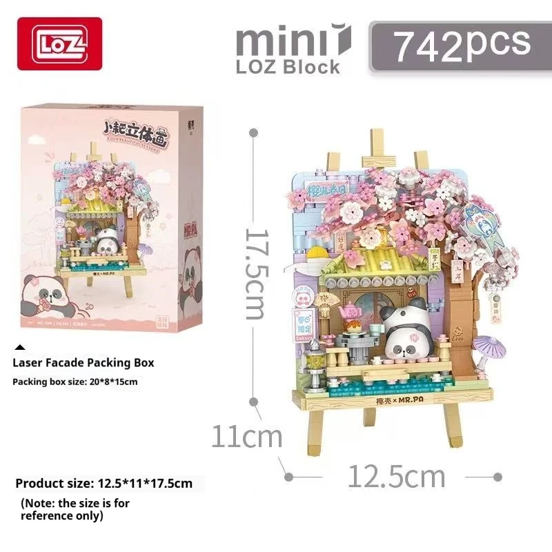 LOZ Panda Pixel Art Building Blocks DIY MOC Model Mosaic Desktop Decor Adult Collectible Gift Birthday Holiday