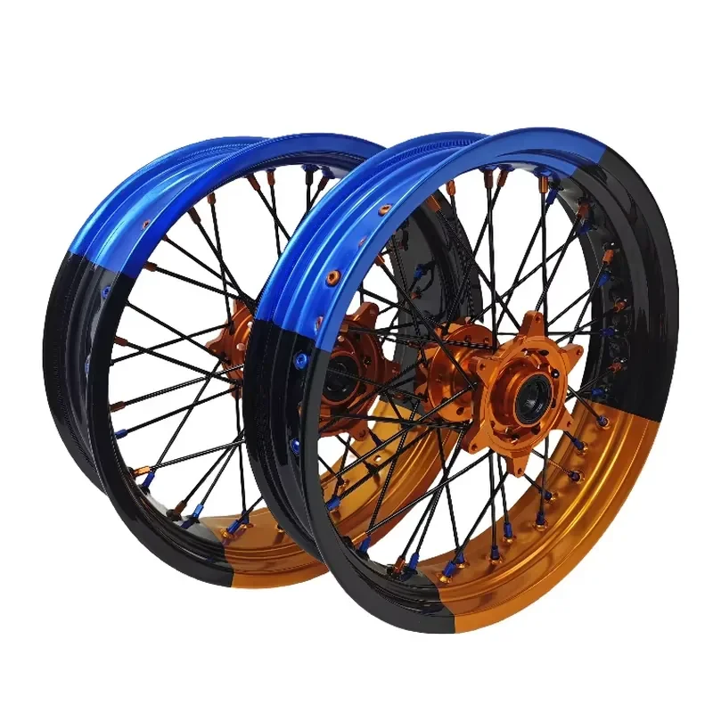 【2026 New Design】 New Design FIT EXC SXF Four-color Supermoto Wheels Front 17*3.0/3.5 Rear 4.25/4.5/5.0 Wheels Set