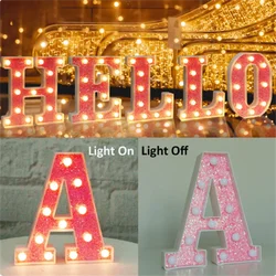 16cm Colorful Pink LED Decorative Alphabet Number Light Battery Powered Decorative Light Wedding Proposal Birthday  Decoration