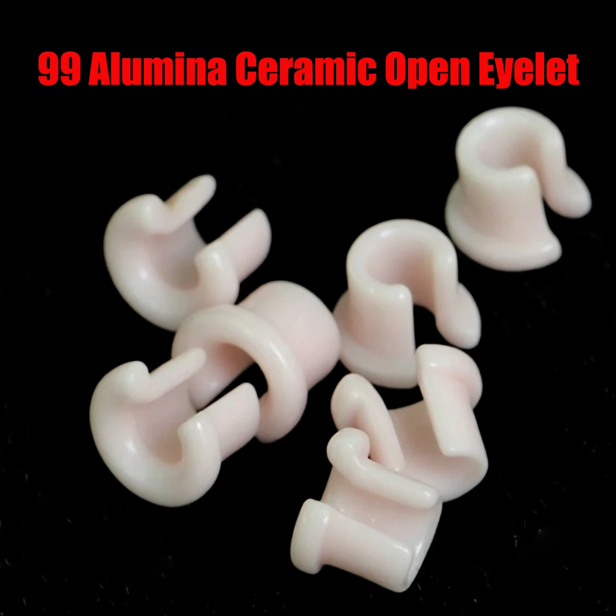99 Alumina Ceramic Open Eyelet, Wear-Resistant Thread Guide for Textile Machinery, Wire Spooling & Industrial Wire Processing