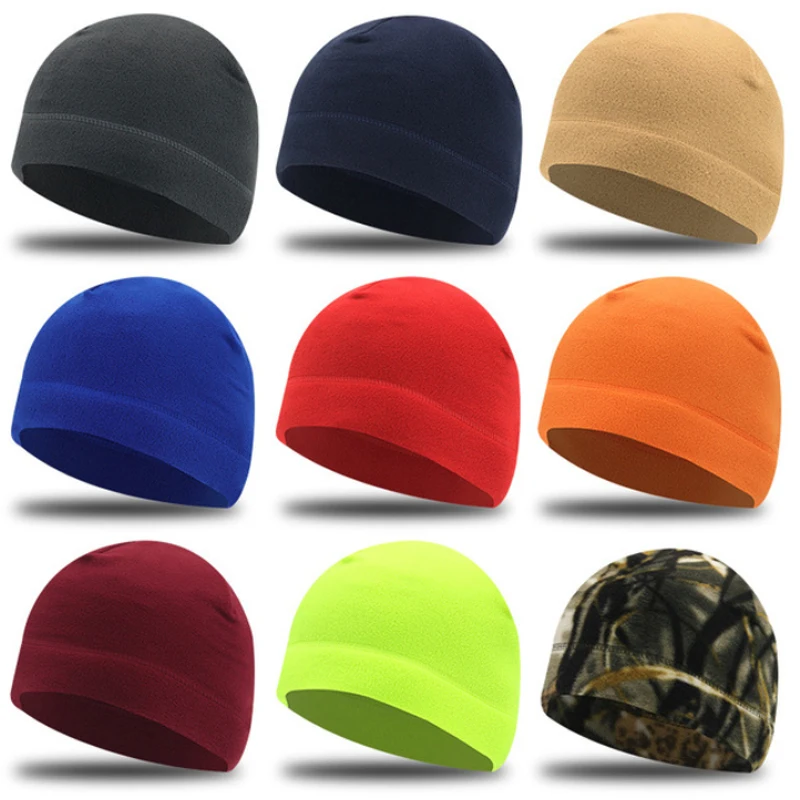 Unisex Warm Polar Fleece Beanie Cap Hats Classic Tactical Windproof Outdoor Hiking Fishing Cycling Hunting Military Men Caps