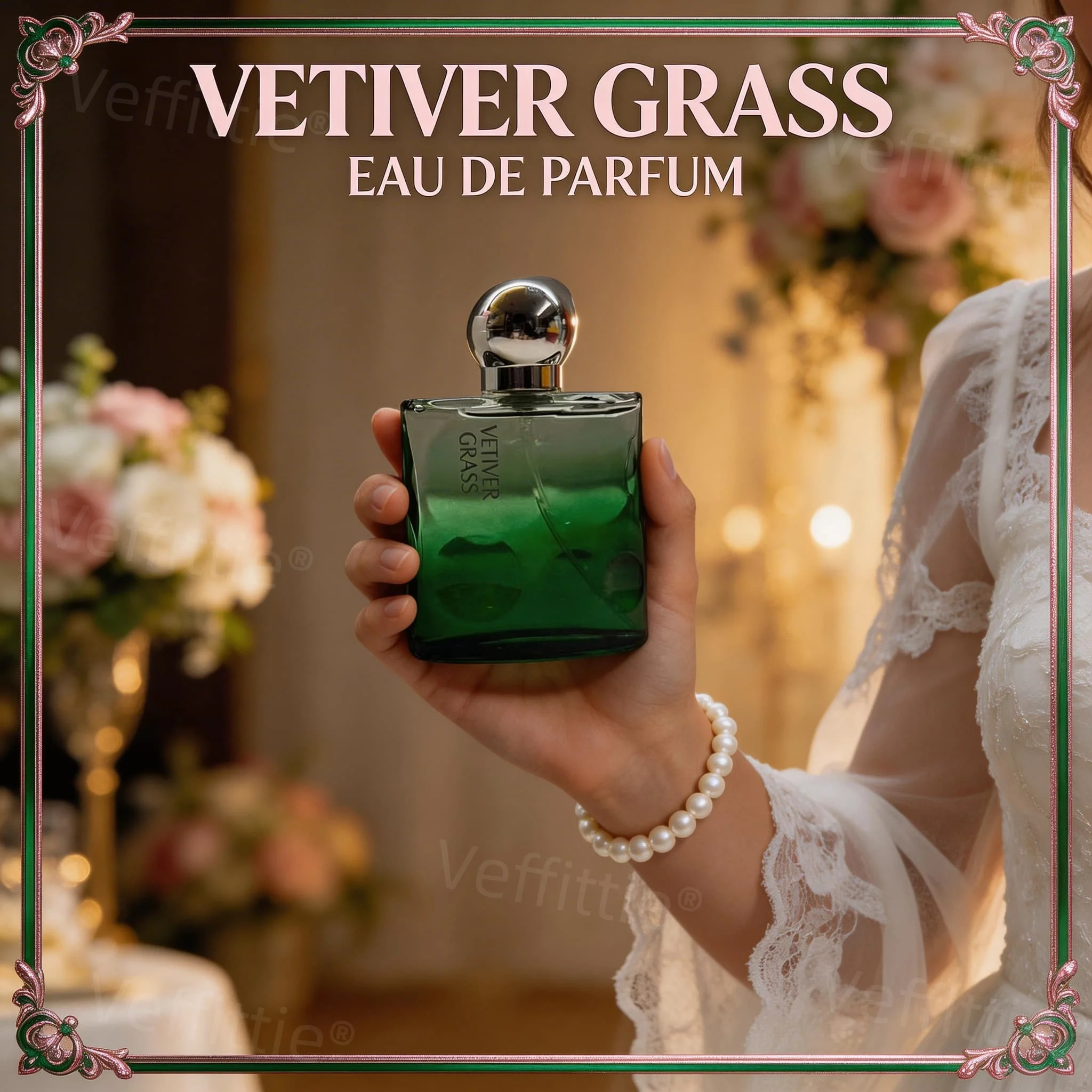 

Outdoor Vetiver Wood Eau De Parfum, 50ml Green Wave Bottle, Nature Walk Wear, Crisp Bergamot-Orange Aroma for Fresh Air Moments