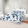 Ocean Whale Shark Duvet Cover Set Blue Watercolor Shark Print Bedding Set 2/3PCS Shark Bed Set Single Double Queen King Size 3