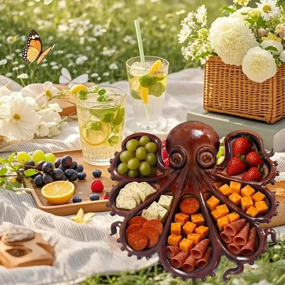 

Wooden Octopus Serving Trays Charcuterie Serving Platters For Charcuterie Food Storage Container Fruit Dish Decorative