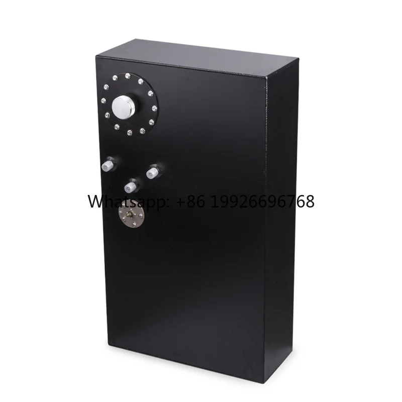 

68L Aluminum 17-gallon Rectangular Auxiliary Fuel Tank Fuel Cell with Cap with Sensor Black Silver