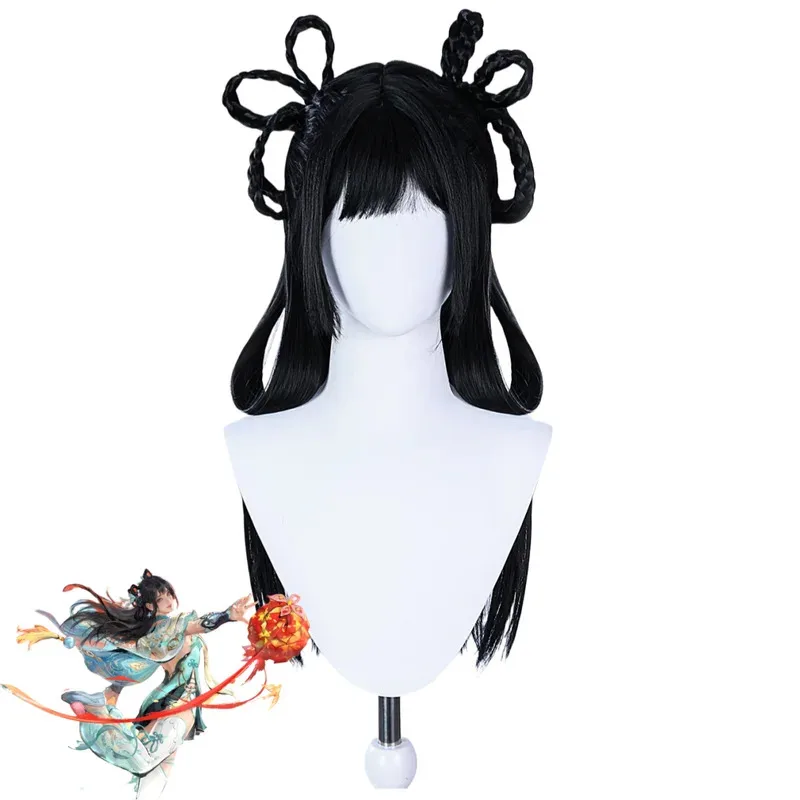 Игра Naraka: Bladepoint Lannie, карнавальный костюм в китайском стиле, зеленая юбка Hanfu, парик, женская обувь, сексуальный традиционный фестивальный костюм6;d'