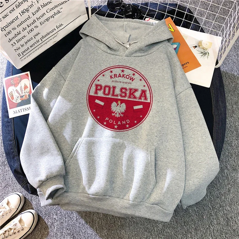 Poland hoodies women streetwear sweat y2k sweatshirts pulls women Winter  sweater