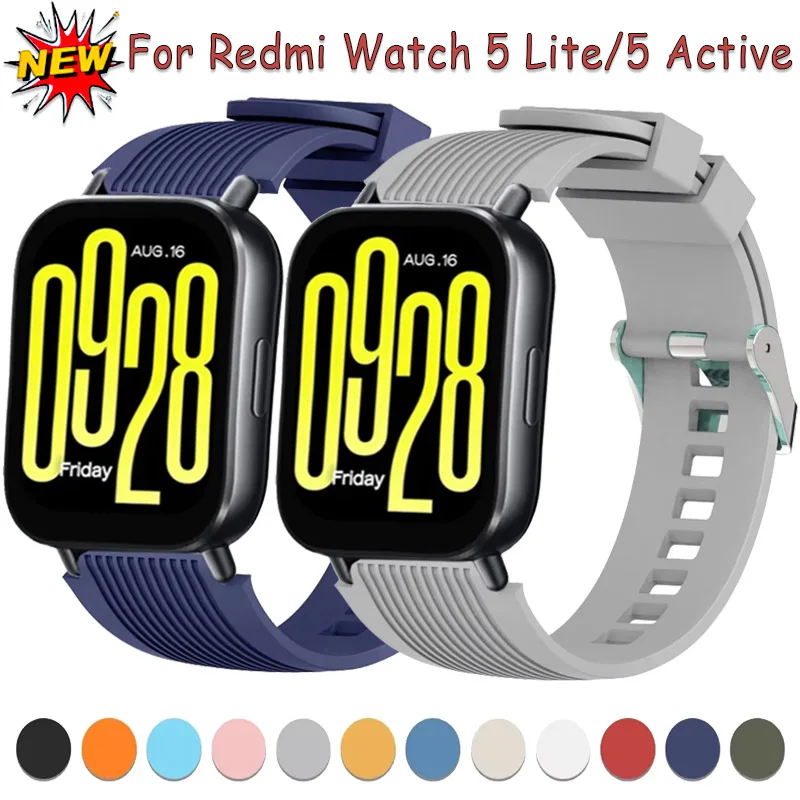 

Silicone Strap for Redmi Watch 5 Active/Redmi Watch 5 Lite Bracelet 22mm Watchband for Huawei Watch GT5 Pro/GT5 4 GT3 46mm Strap
