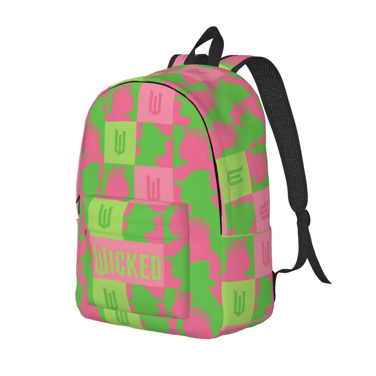 Wicked For Good for Teens Student School Bookbag Pink Green Canvas Daypack Middle High College Sports