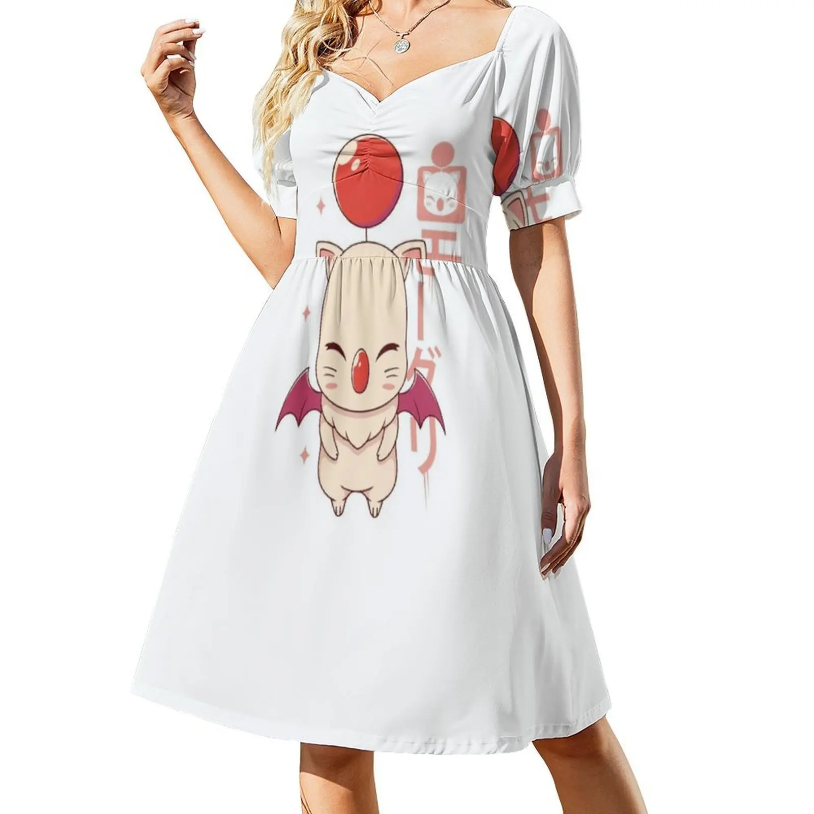 ¡Moogle Kupo! Vestido bohemio elegante, moda elegante, vestido de fiesta de boda en la playa, vestido Final Fantasy Vii Cloud Strife Ff7