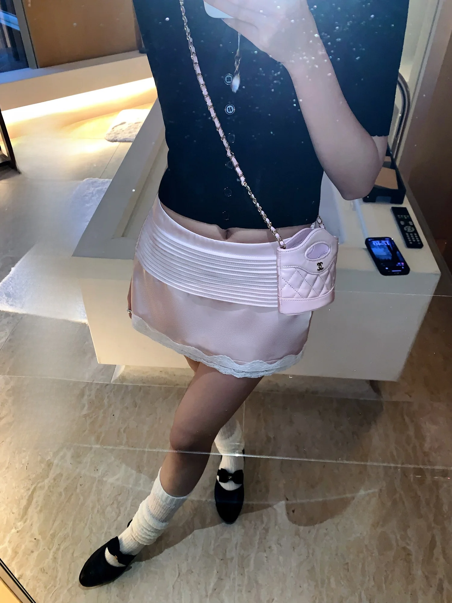 

Rokoko Sweet Girl's Skirt Pink Semi-Body Skirt Spring New Sle Simple High Waist Polyester Fiber Non-stretch Daily Wear