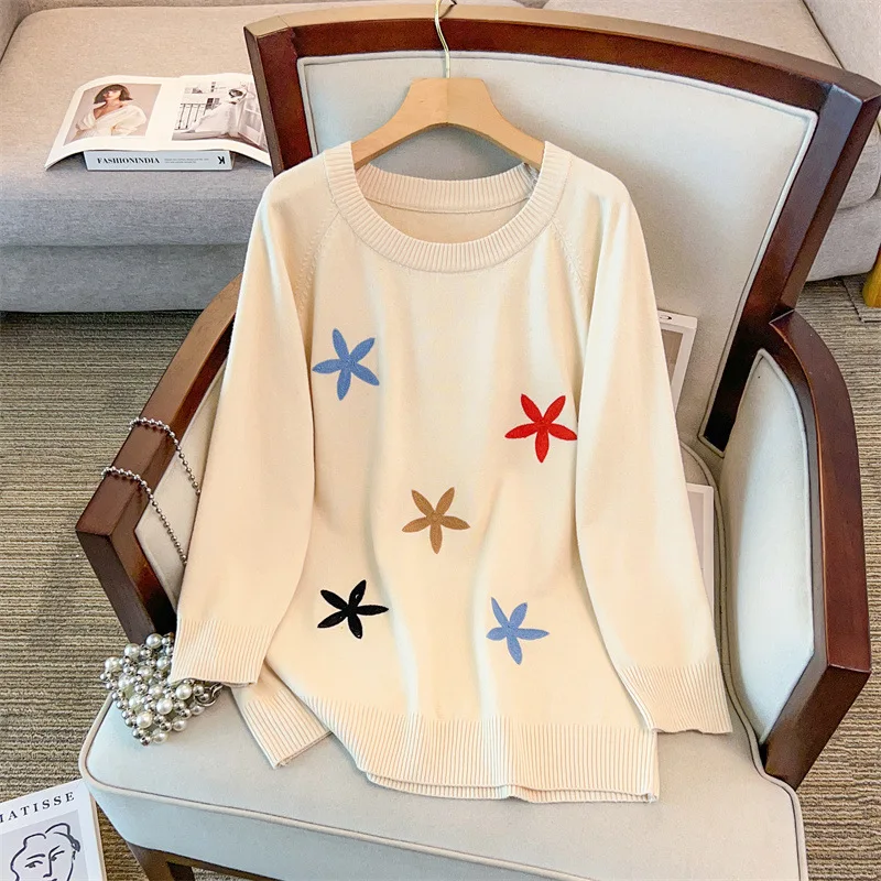 

Женский вязаный свитер больших размеров 170 кг, осень-зима 160, с круглым вырезом, абрикосовый, 4XL, 5XL, 6XL, 7XL, 8XL, 9XL