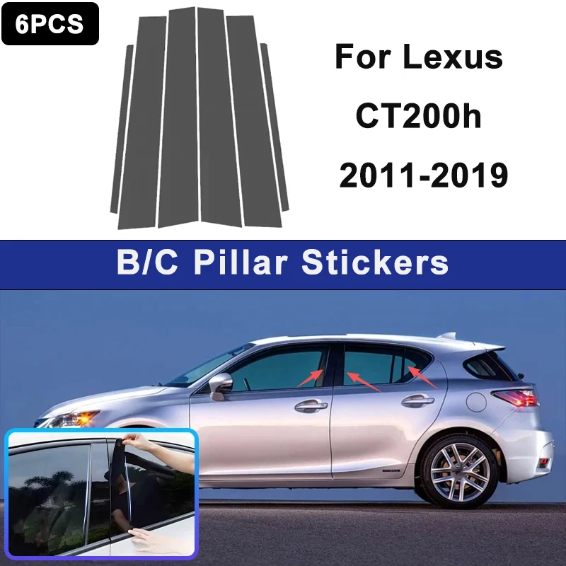 

For Lexus CT200h 2011-2019 Window B C Pillar Post Cover Trim Stickers Door Column Decorative Exterior Accessories