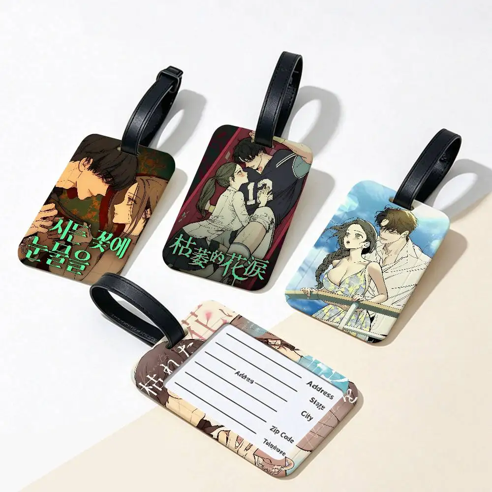 T-Tears-On-A-Withered-Flower Melancholic-Art PVC Baggage Identification Tag Anti lost Information Card Travel Suitcase Tag