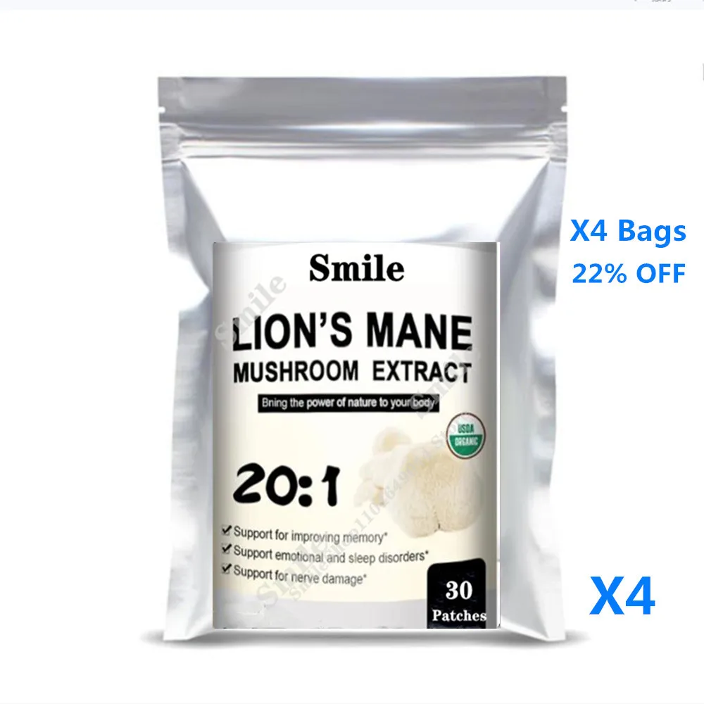 Original Pure 30 Patches Lion's Mane Mushroom Extract Supplement for Mood and Sleep Health