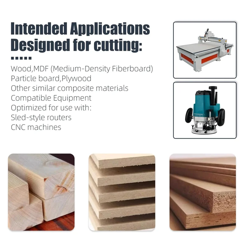 

MCGS-Titanium-Coated Carbide 1/4" Shank,1-3/8" Cutting Diameter 2+2 Flutes For CNC Spoilboard Planing