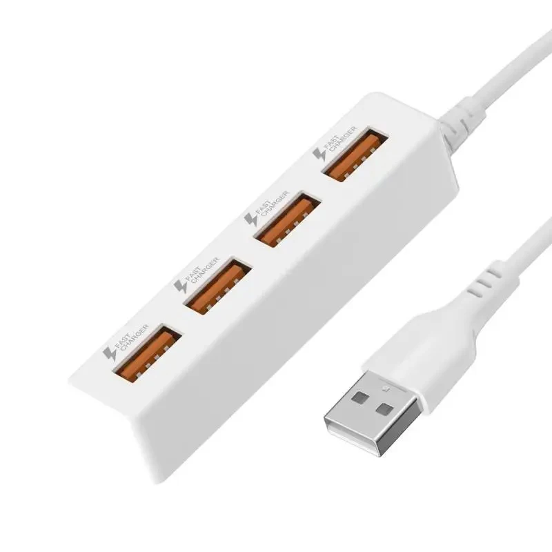 USB 2.0 4 Ports Plug Power Strip Charger USB Hub Multi-Port Socket Powered For PC Computer Accessories 30/120cm Extension Cables