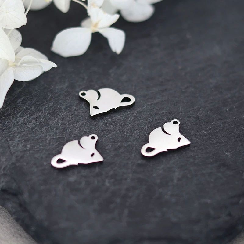 3pcs Small Mouse Charms Pendant For DIY Handmade Earrings Necklace Pendant Supplies Accessories Wholesale