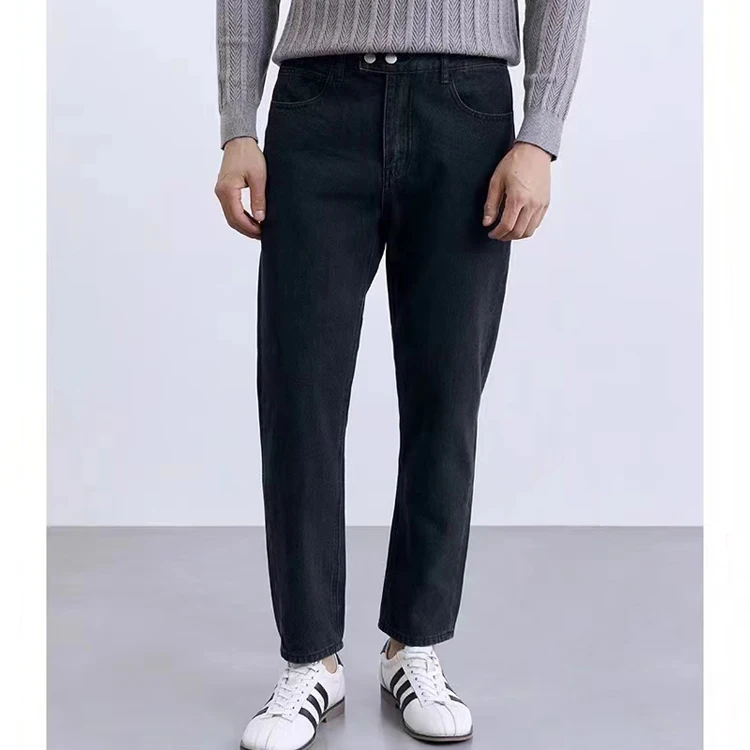 2024 Straight Business Pant Men Dress Trouser High Quality Double Pleated Jeans Straight Leg Pant Naples Men\'s Social Trousers