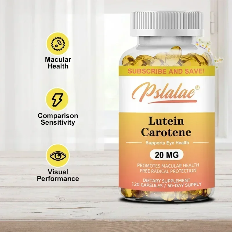 

Eye Health Supporting Lutein and Carotene Capsules with Zeaxanthin - Protect Vision Supplement
