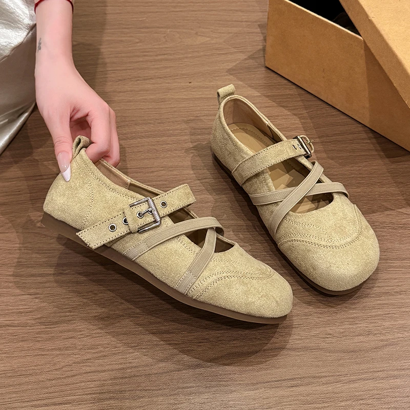 Outdoor Shallow Ladies Flats Fashion Narrow Band Women Mary Jane Shoes Breathable Walking Shoe Novelty Belt Buckle Casual Shoes view 4