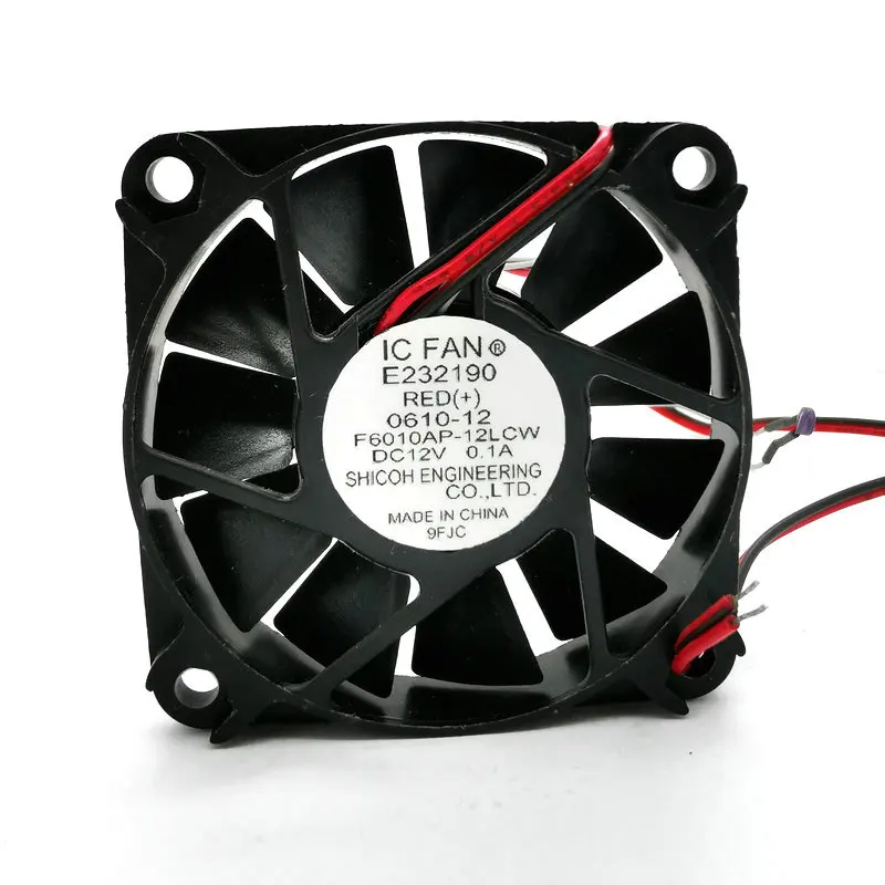 F6010AP-12LCW  DC12V 0.1A 60x60x10MM 2Lines with temperature control Cooling fan hzdo