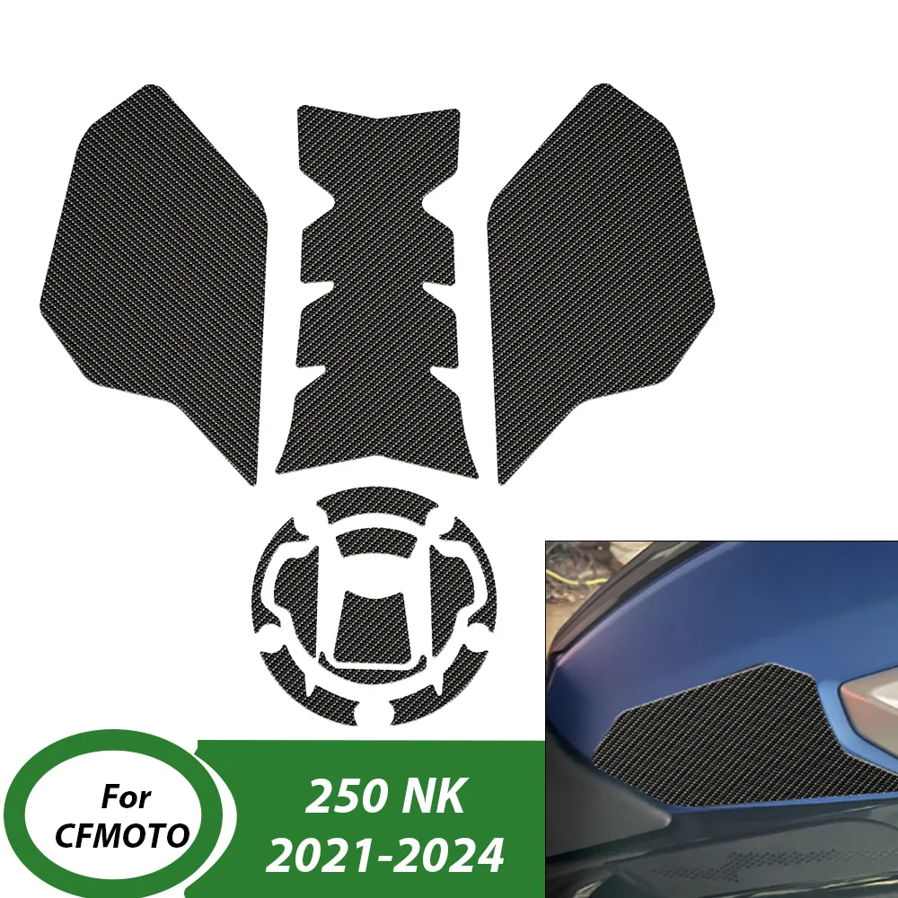 Motorcycle Anti Slip Fuel Oil Tank Pad Protector For CFMOTO 250 NK 2021-2024 2023 Side Knee Grip Sticker Decal Pads Accessories