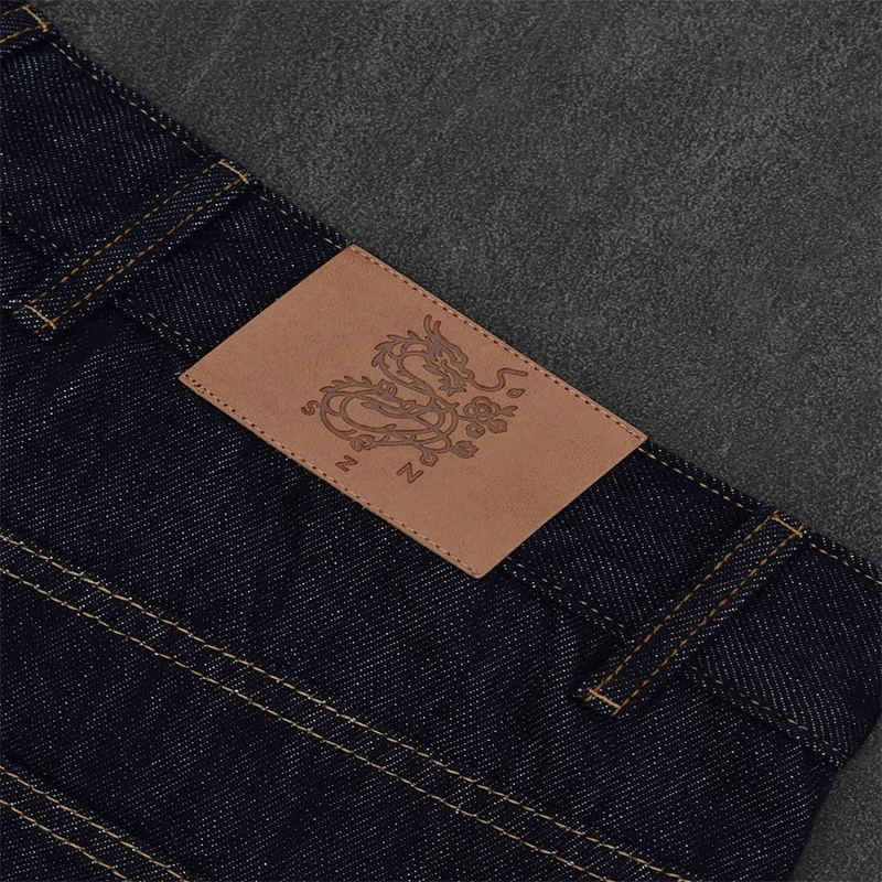 الأبيض الصينية نمط التطريز جيب عالية الخصر فضفاض الظلام مستقيم الساق الجينز Y2K الرجال النساء الرجعية ملابس الشارع الشهير غير رسمية