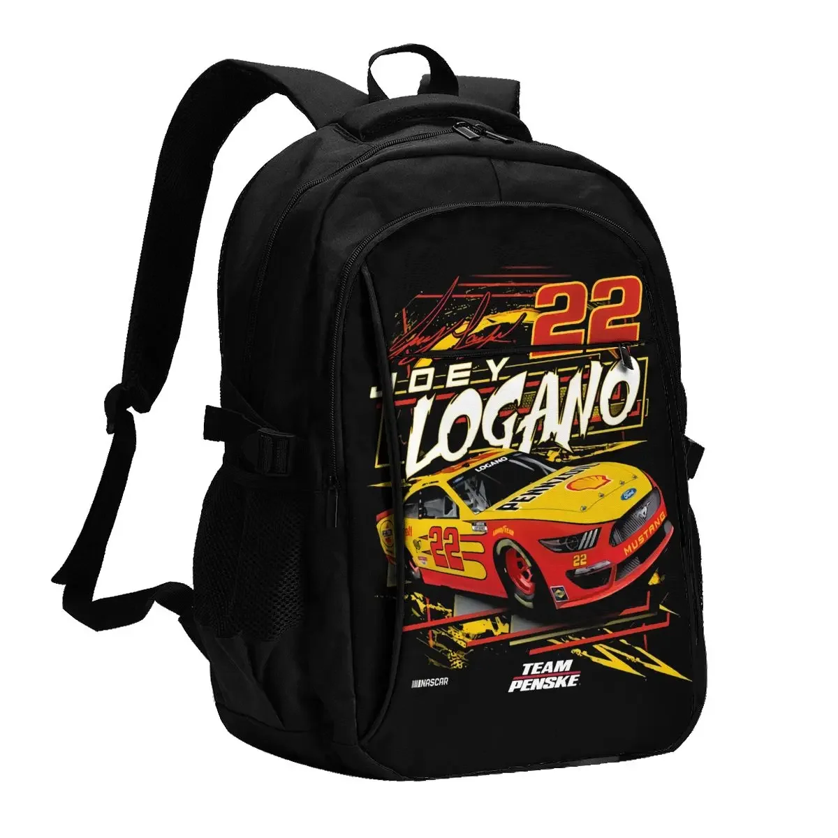 

Joey Logano 22 Travel Laptop Backpack, Business Water Resistant Backpack with USB Charging Port, College Bag for Men & Women