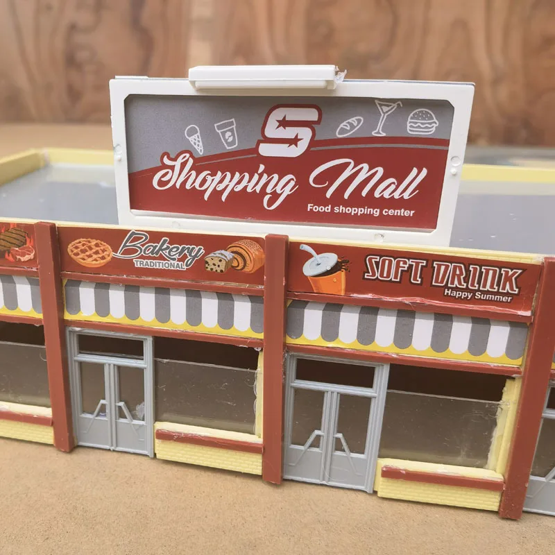 1Set Ho Scale Model Shopping Mall Model Supermarket Sand Table Buliding Material Scale Kit 1:87 Model Train Railroad Layout