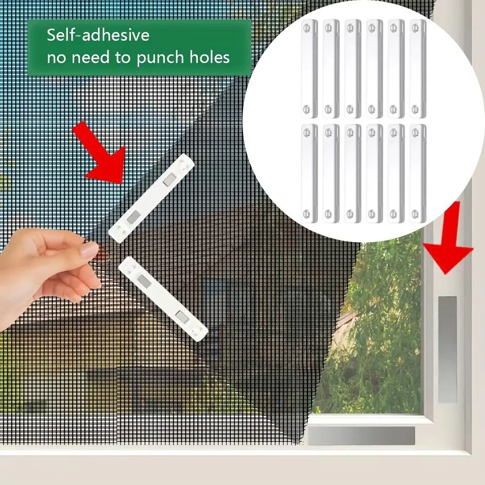 Rust-proof Magnetic Window Screen Clip Magnetic Punch Free Magnetic Screen Clip Pack Of 24 Nail Free Magnetic Strips