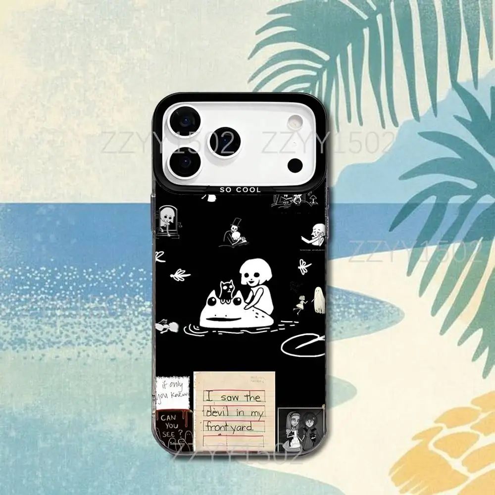 Game F-Fran Bow Horror Phone Case For iPhone 17,16,15,14,13,12,X,8,Pro,Max,Plus,SE4,Air,Mini HD Black IMD Matte