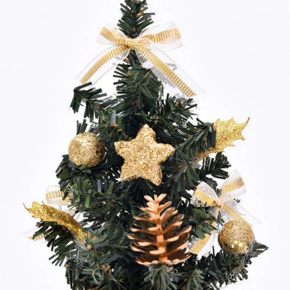

2pcs Christmas Decoration Mini Xmas Tree 20Cm Golden Desktop Table Decor For Holiday Party Home Festive Atmosphere Christmas