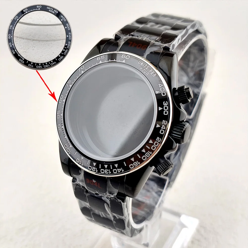 39mm bezel Stainless steel outer ring with ceramic inner ring fit VK63 Movement case bezel replacement ﻿Watch Accessories