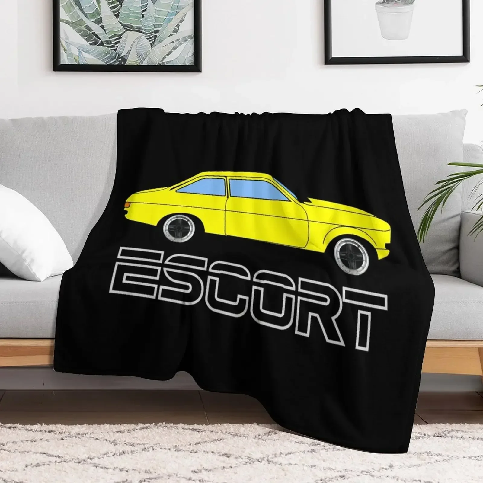 

MK2 Escort Yellow/Silver Throw Blanket Sofas Soft Plush Plaid Flannel Sleeping Bag Blankets Comforter Camping Blankets