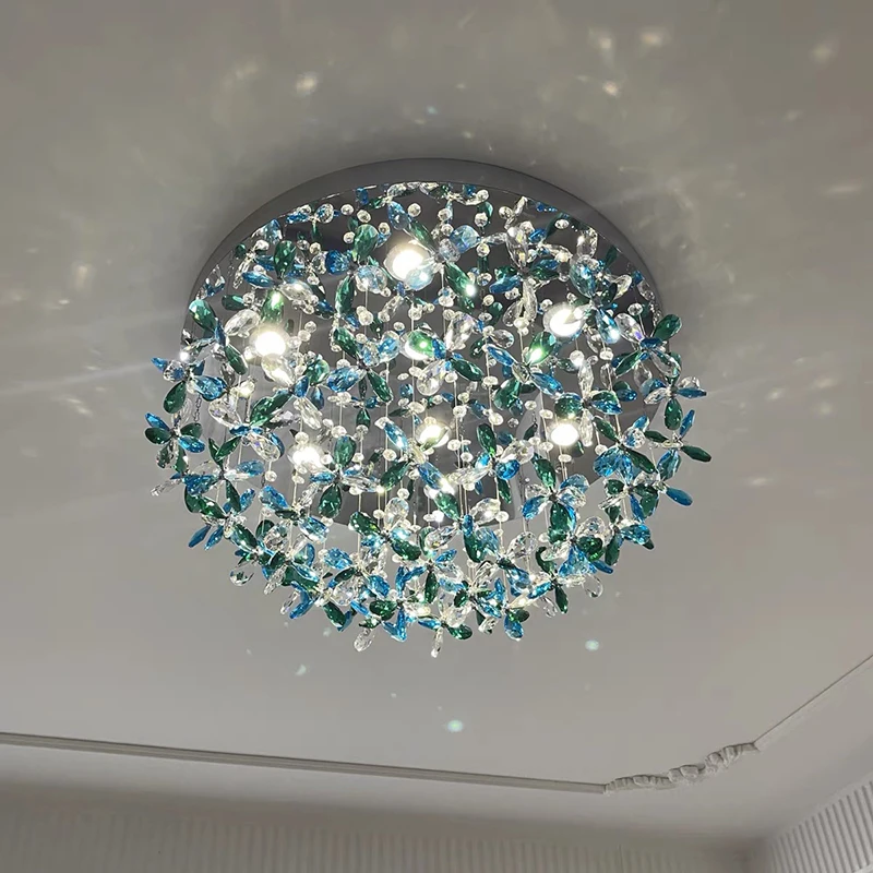 شقة غرفة المعيشة كريستال السقف ضوء المصباح الفاخرة الراقية غرفة المعيشة المصباح الرئيسي غرفة نوم فراشة مطعم الثريا #5