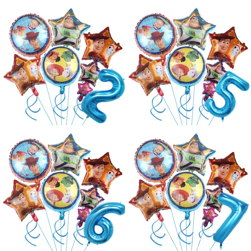 Colorful Cartoon Birthday Balloons Happy Birthday Decorations Party Supplies Room Dessert Table Photo Backdrop Celebration Set