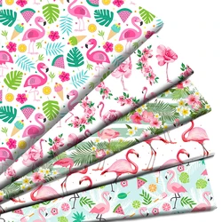 Animals Flamingo Fruits Printed Polyester Pure Cotton Material By the Meter Patchwork Tissue Sewing Quilting Fabrics Needlework