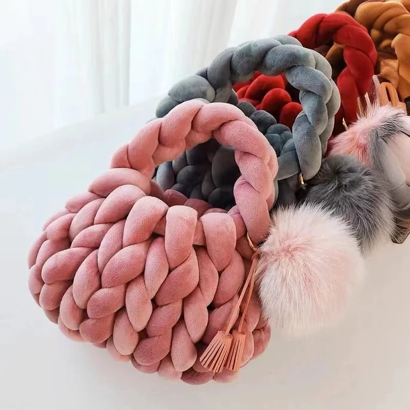 500G Super Velvet Chunky Yarn Thick Cored Cotton Wool Tube Yarn for DIY Blanket Hat Bulky Arm Roving Handwork Knitting Spin Yarn