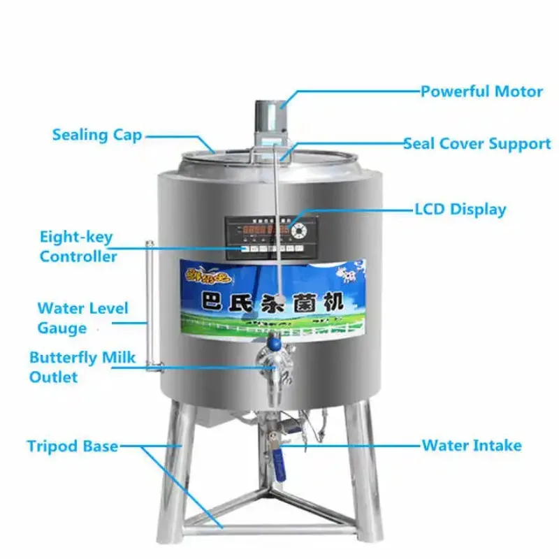 Dairy SS304 50L 100 L 150L 200L 300L 500L1000 L Liquid Egg Juice Yogurt Milk Pasteurizer Tank Pasteurization Machine