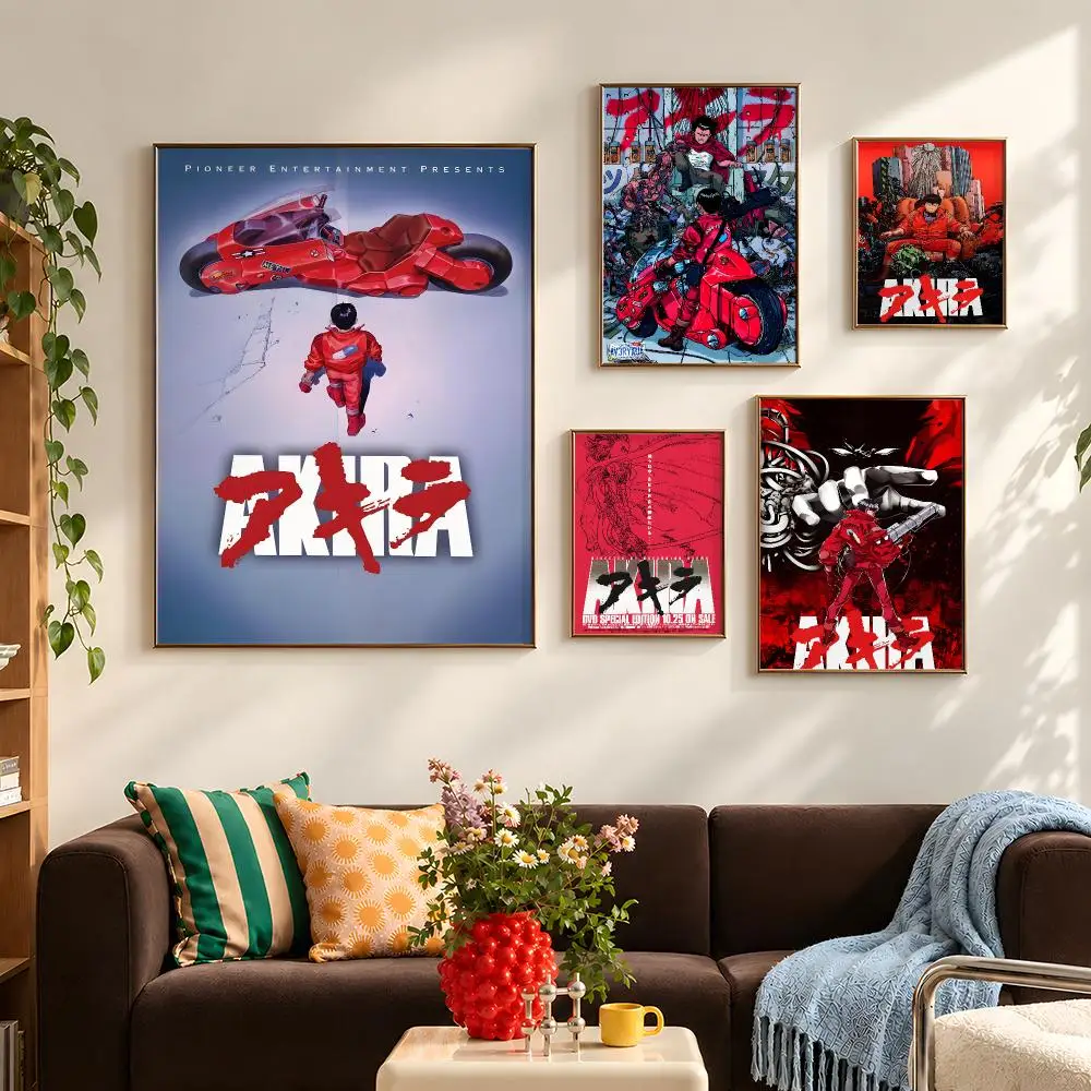Anime AKIRA Kaneda Tetsuo Poster Self Adhesive PP Wall Art HD Gaming Room Bedroom Living Room Decor Apartment Gift
