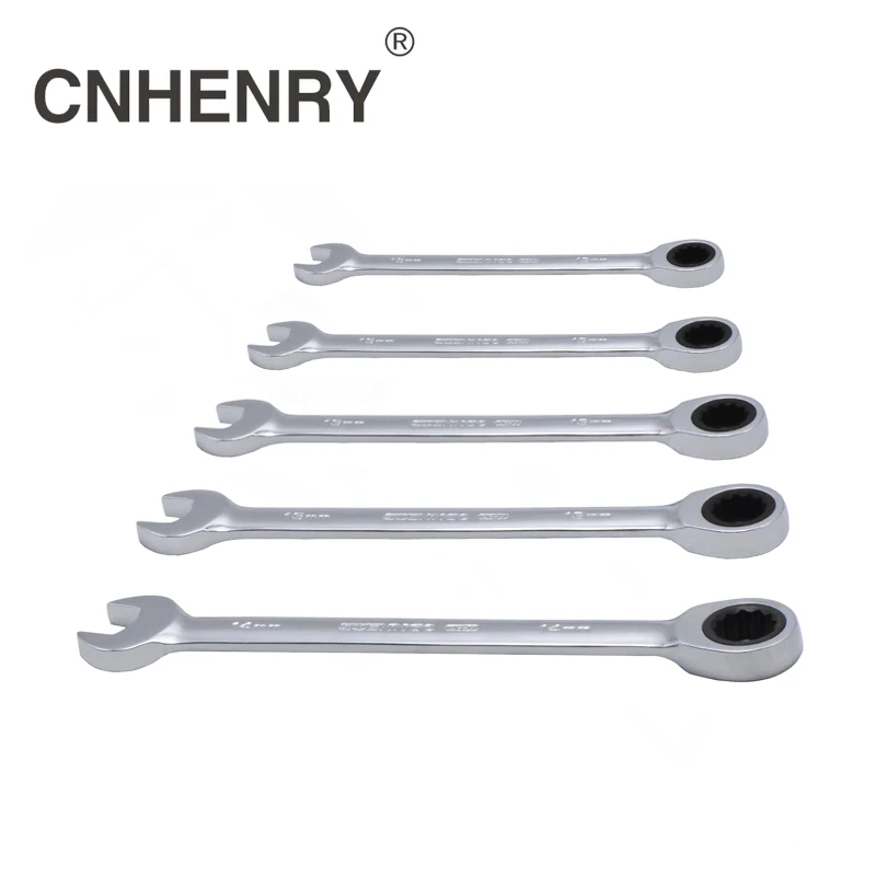 5pcs 8 10 12 13 14 Key Ratchet Set Wrenches Professional Ring Reversible Wrench Universal Head Car Auto Repair Hand Tool Spanner