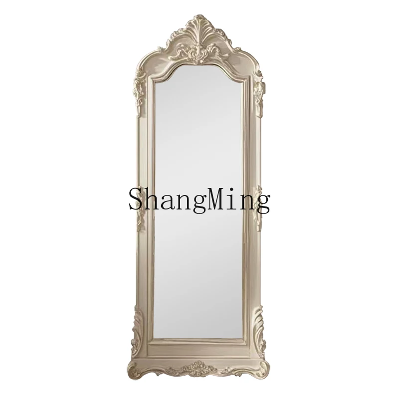 FG good-looking  retro full-body mirror light luxury carved full-length mirror clothing store cloakroom floor mirror